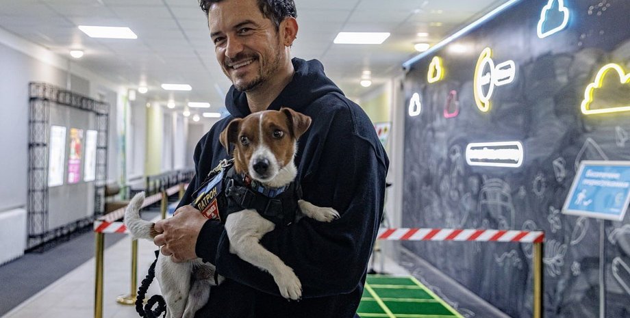 Орландо Блум,  пес Патрон