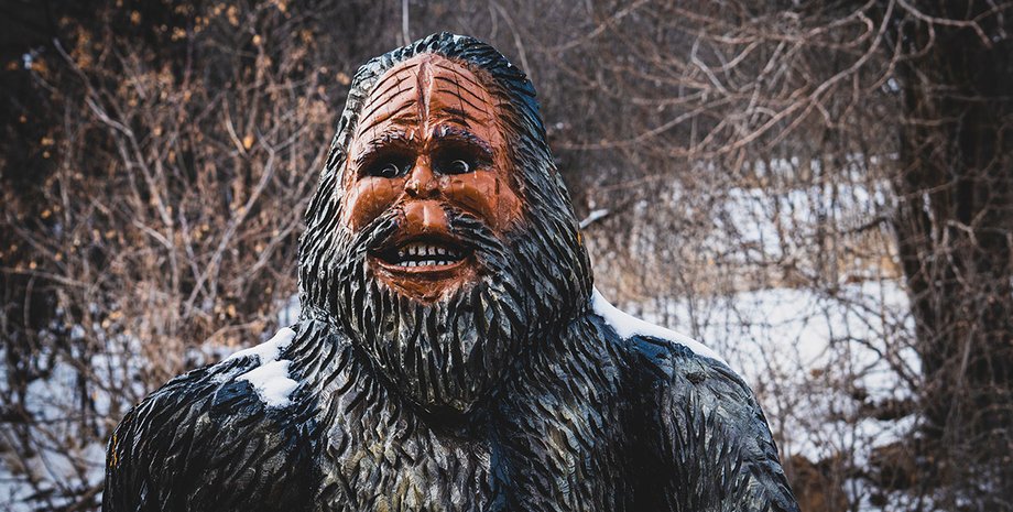 лес, бигфут, снежный человек, статуя, мифы, легенды