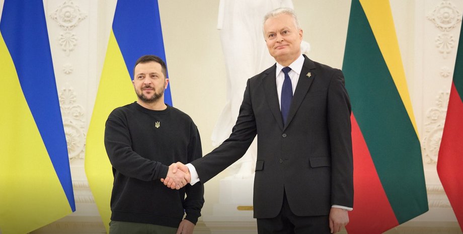 Владимир Зеленский, Гитанас Науседа, президент, Литва, война в Украине, помощь, фото