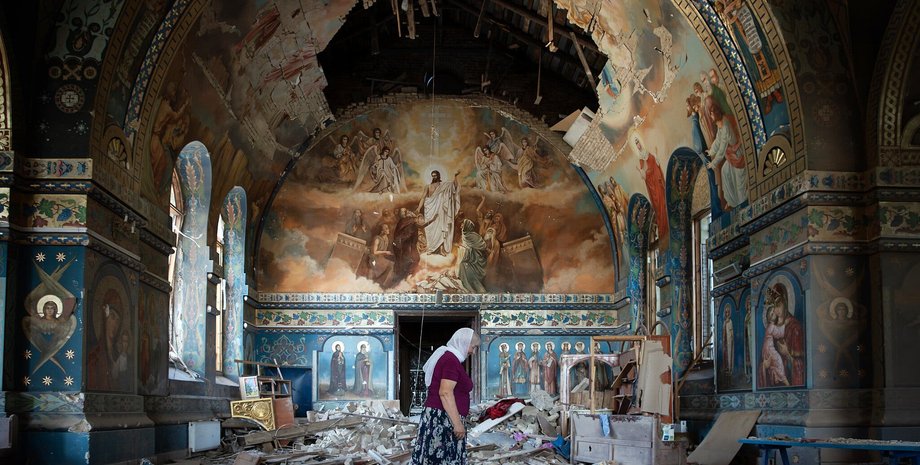 Церковь в Донецкой области, церковь после обстрела, разрушение церкви, обстрел церкви, христиане Молитвенный завтрак, Молитвенный завтрак Вашингтон