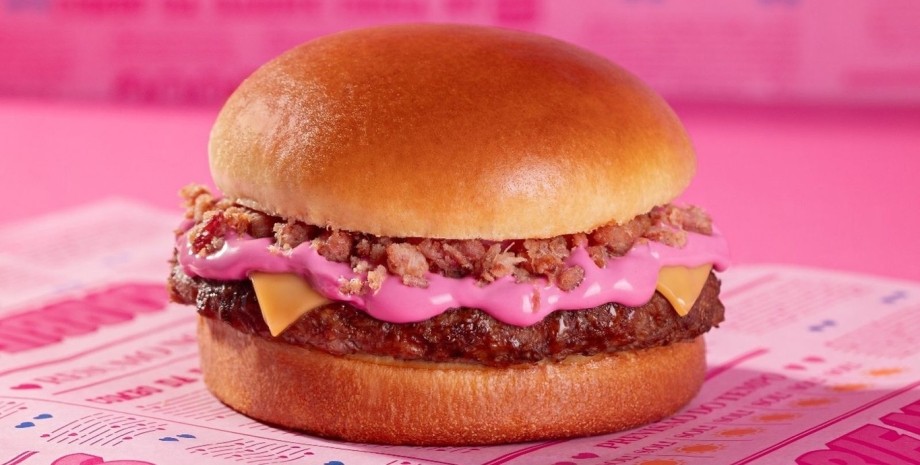 Розовый чизбургер, чизбургер, бургер, фаст-фуд, в стиле Барби, фильм "Барби", Кен, еда, Burger King, соцсети,