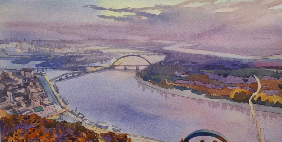 картина, акварель, мирное небо, художник алексей федир, помощь всу, помощь армии