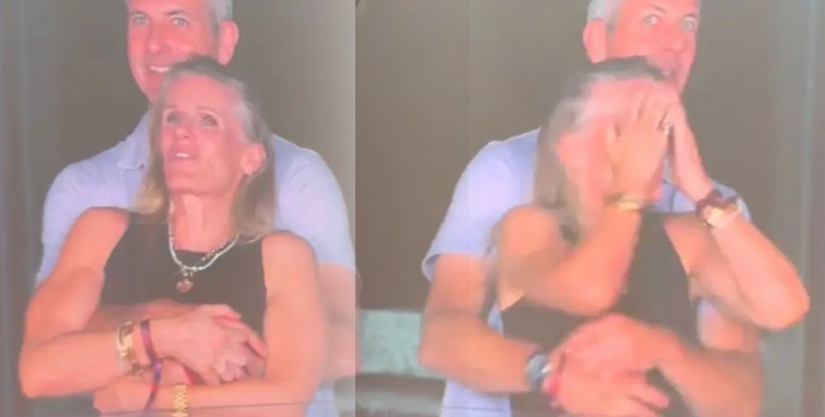 Энди Байрон и Кристин Кэбот на концерте Coldplay