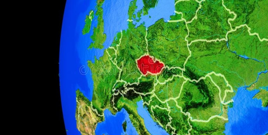 Вид на Чехию из космоса. Иллюстрация: Dreamstime