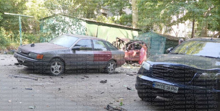 взрыв авто в Кадры с места происшествия в Одессе