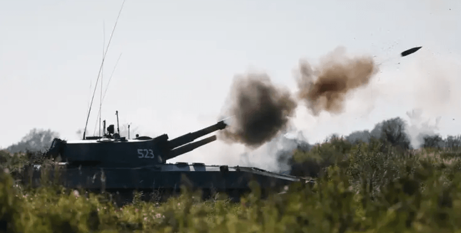 САУ 2С1 "Гвоздика", САУ Гвоздика, гвоздика, сау, артиллерия, выстрел из САУ