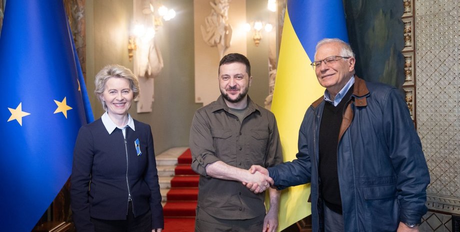 Владимир Зеленский, Жозеп Боррель, Урсула фон дер Ляйен, Украина и Евросоюз, Украина ЕС, санкции Евросоюза