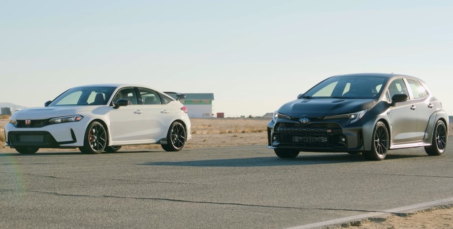 Honda Civic Type R, Toyota GR Corolla, Гонки, Хэтчбеки, Заезд, Видео, Авто, Автомобили, Блогеры