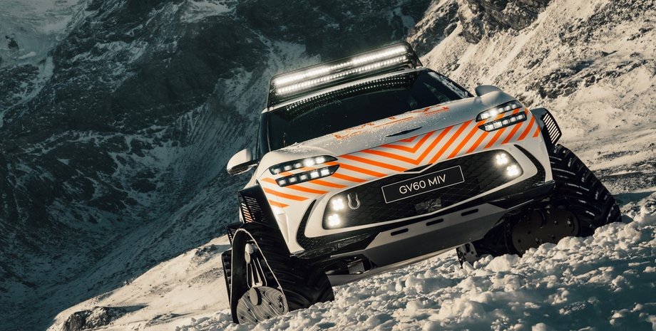 авто на гусеницях, Genesis GV60, електромобіль Genesis, кросовер Genesis