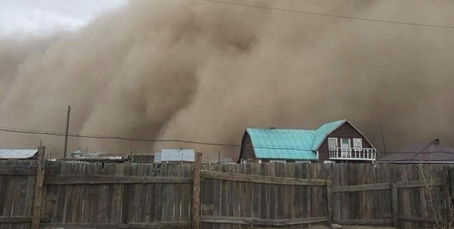 Монголия, песчаная буря, буря, стихия, электроэнергия