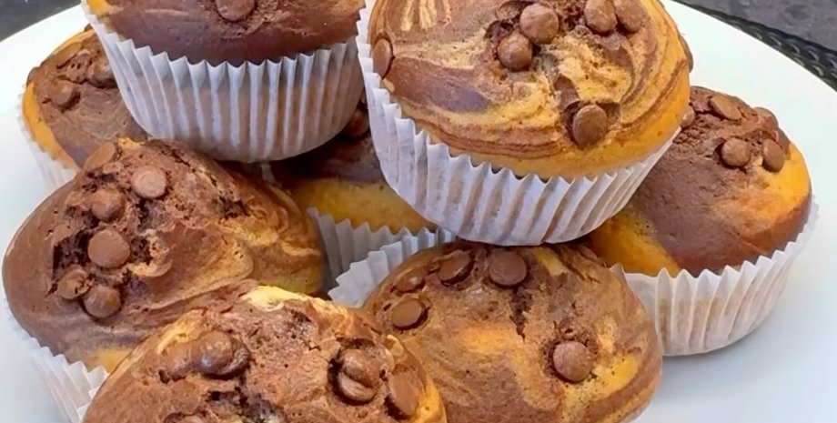 мафіни зебра, десерт, випічка