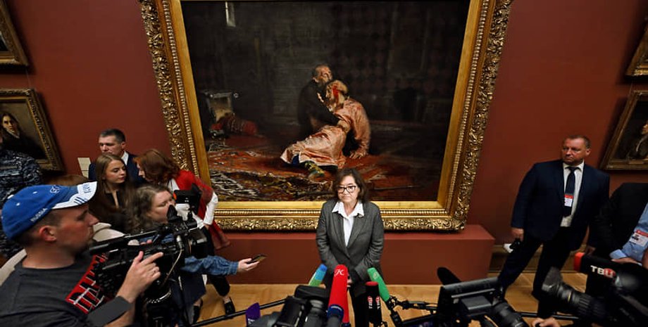 иван грозный убивает своего сына, илья репин, третьяковка, третьяковская галерея, санкции против россии, вандал