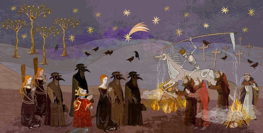 черная смерть, рисунок, фото