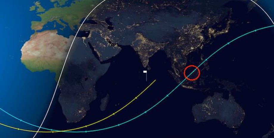 Место падения ракеты Чанчжэн-5В