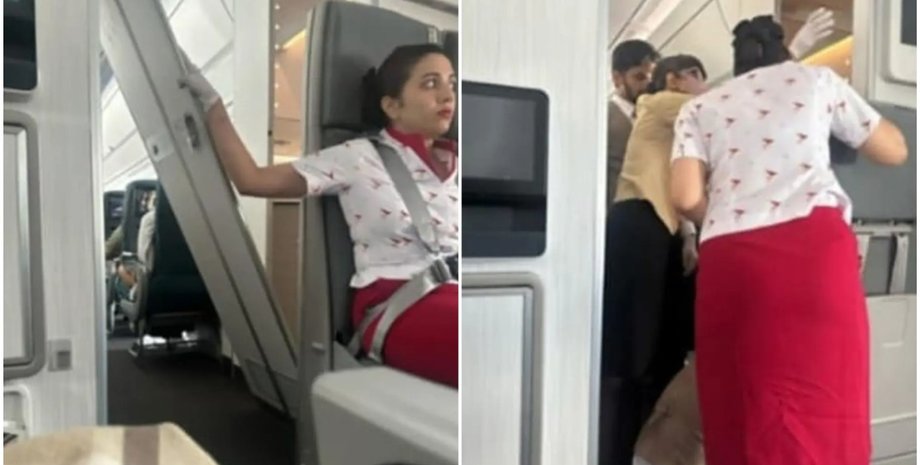 Стюардесса держала дверь самолета в течение 16 часов полета, курьезы, Гонконг, Нью-Йорк, приколы, интересные случаи, фото