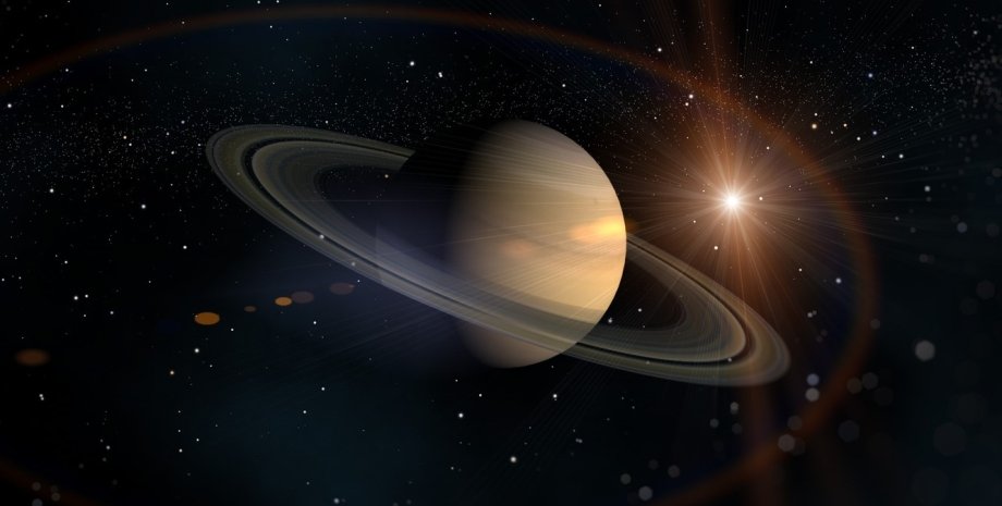 Сатурн, космос, кольца, Солнце, иллюстрация