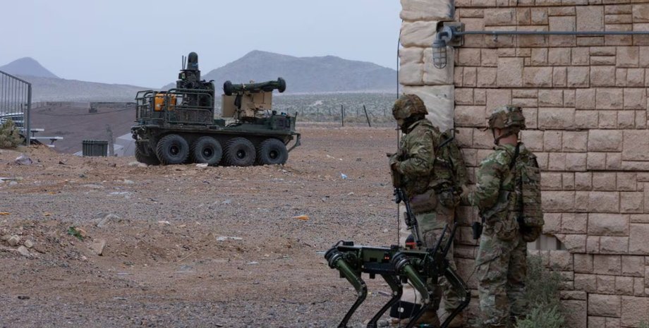 солдаты, робот-пес, ИИ, ИИ-робот