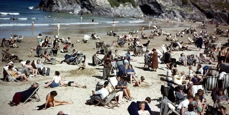 Военные, пляж, Корнуолл, путешествия во времени