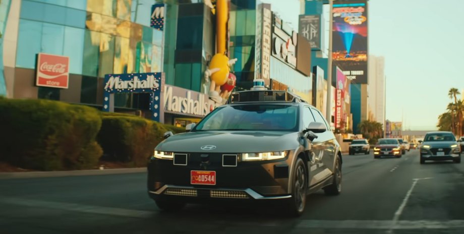 Hyundai, Hyundai Ioniq 5, Роботаксі, Лас-Вегас, Відео, США, Авто, Автомобілі, Таксі, Безпілотник