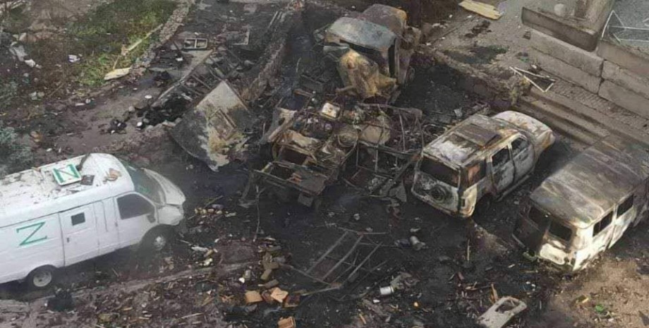 машини рф вибухи, Енергодар вибух, згоріла російська техніка Енергодар