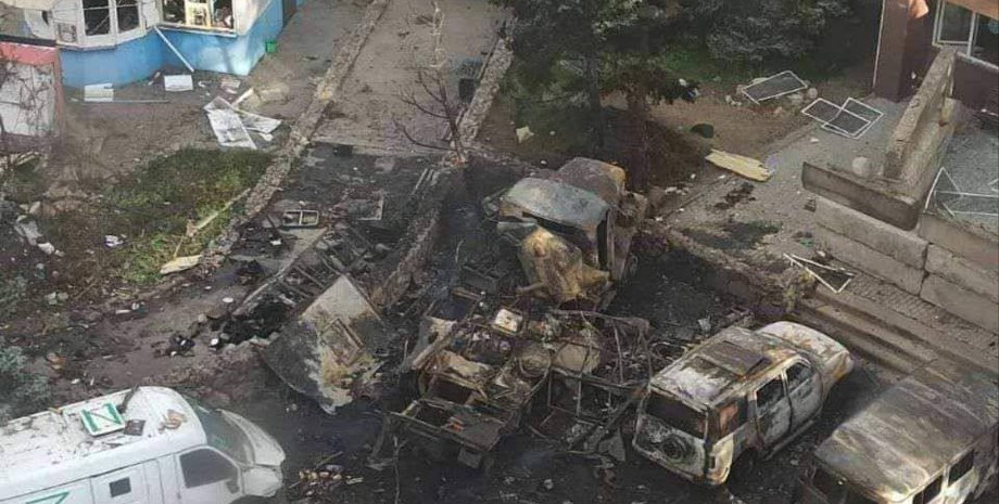 машини рф вибухи, Енергодар вибух, згоріла російська техніка Енергодар