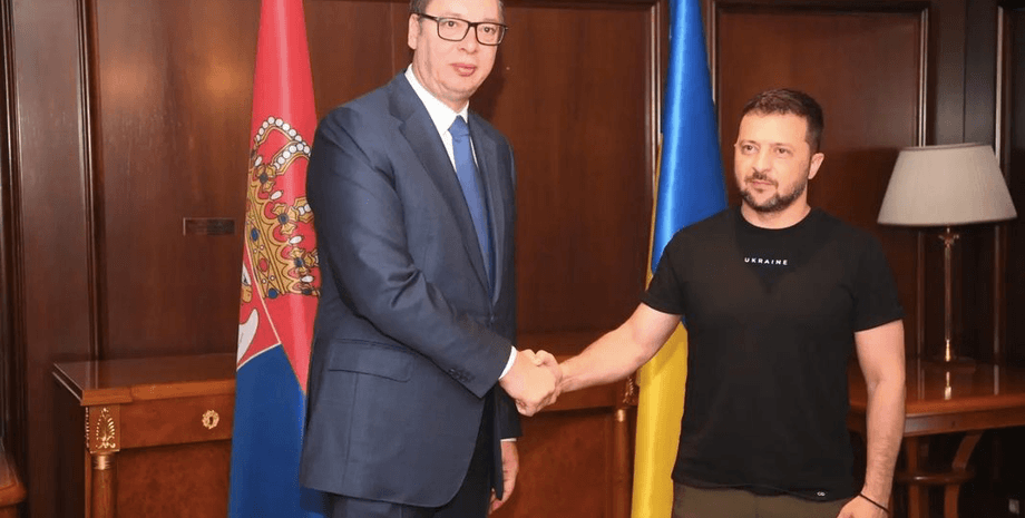 Володимир Зеленський на зустрічі з Александром Вучичем