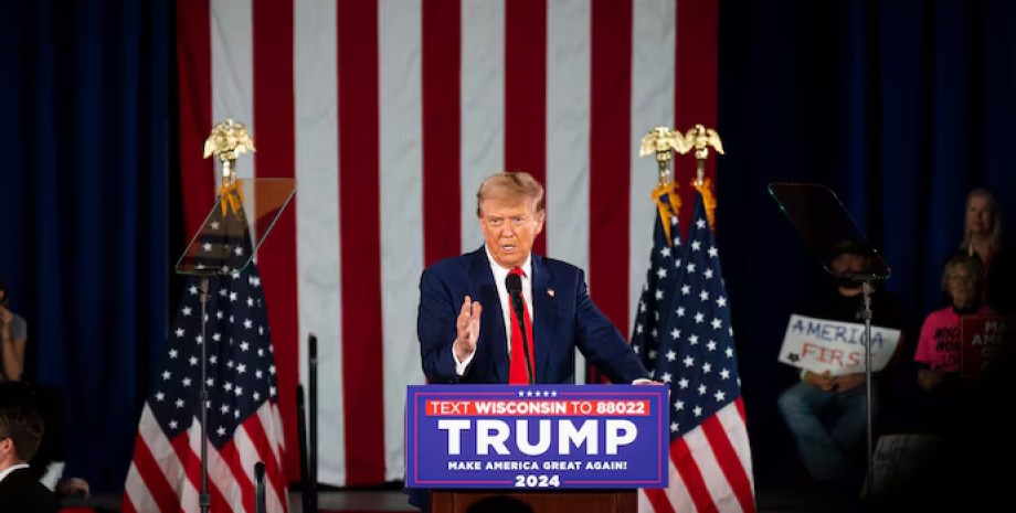 Дональд Трамп выступает на предвыборном митинге в Уокеше, штат Висконсин, 1 мая Дональд Трамп, США, выборы в США, война в Украине, Китай