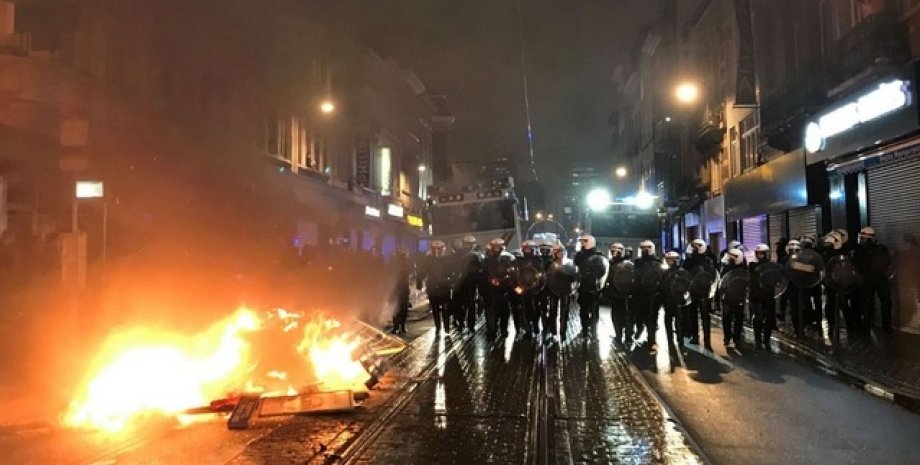 Бельгия,  Брюссель, мигрант, протесты, беспорядки