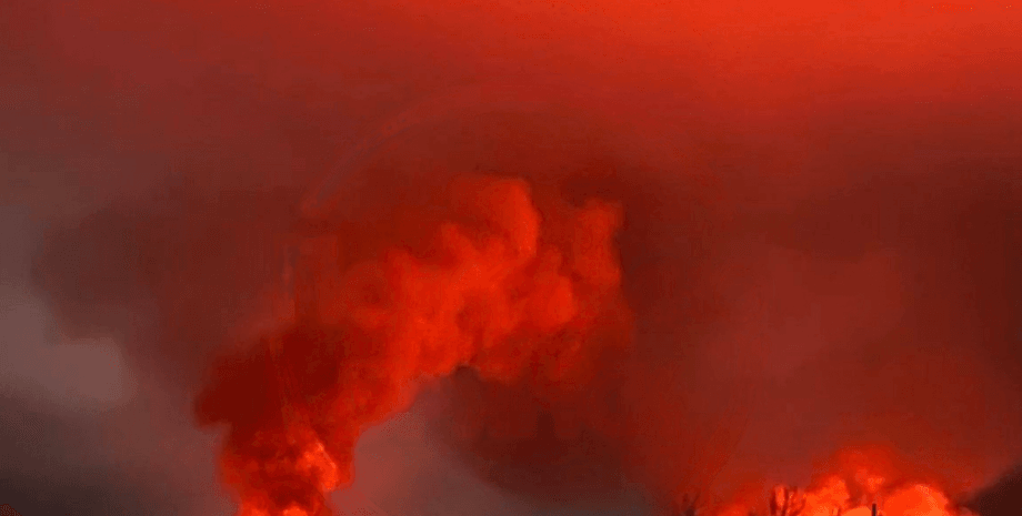 Пожежа, удар по складу БК, РФ, Брянська область