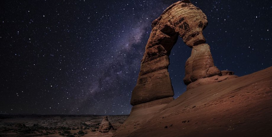 космос, звезды, скалы, Земля