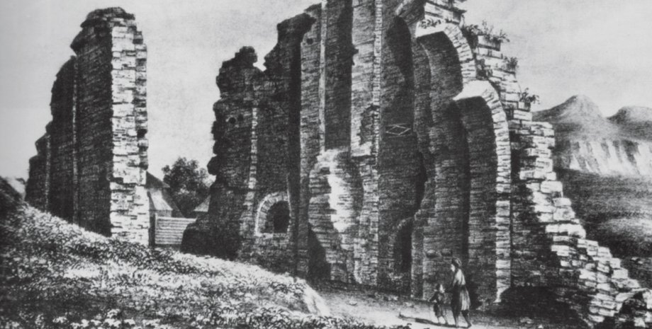 Так выглядели в середине 1830-х годов раскопанные Золотые ворота