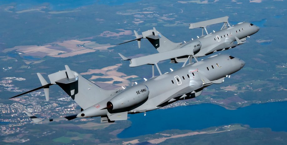 Самолет Saab 340 AEW&C, радиолокационный самолет, самолет разведчик, шведский самолет, S-100B Argus