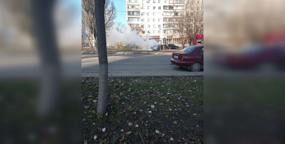 підрив машини, підірвали машину, горить машина, Маріуполь, Маріуполь зараз, новини Маріуполь, термінові новини Маріуполь