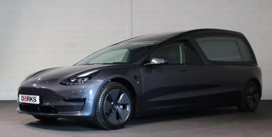 катафалк тесла модел 3, тесла модел 3, Tesla Model 3, тюнинг Tesla Model 3, электромобиль Tesla Model 3, катафалк Tesla
