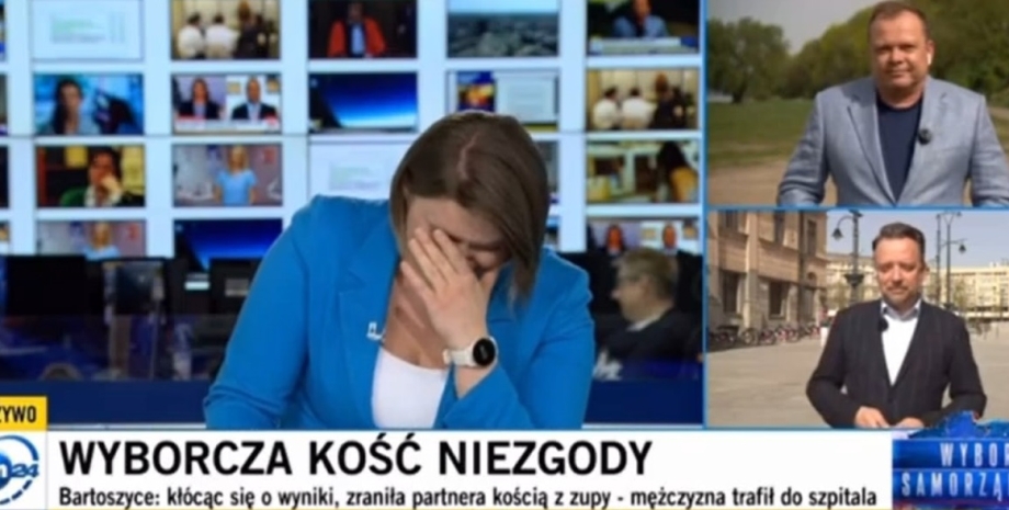 польша, кость, куриная кость, казус в эфире, телеведущая, польская телеведущая