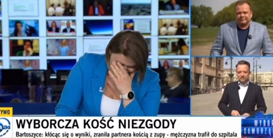 польша, кость, куриная кость, казус в эфире, телеведущая, польская телеведущая