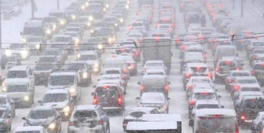 снег в киеве, пробки в киеве, снег киев, пробки киев, карта