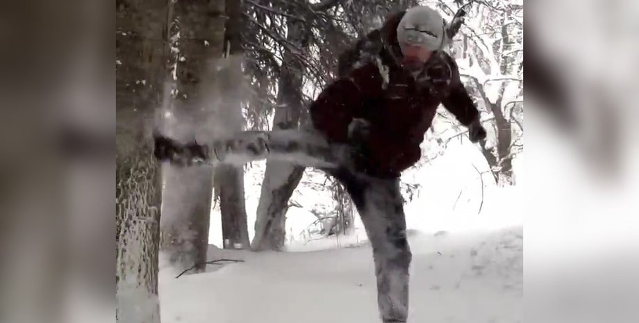 Чоловік вирішив перевірити дерево: сніг перевірив його у відповідь