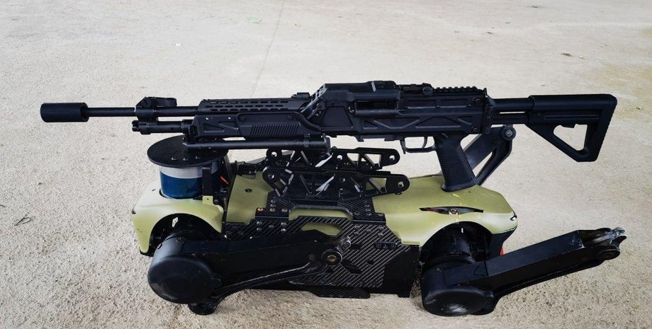 робопес, робот-собака, кулемет