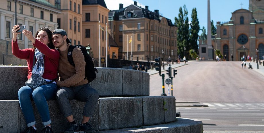Швеция, туристы, селфи,
