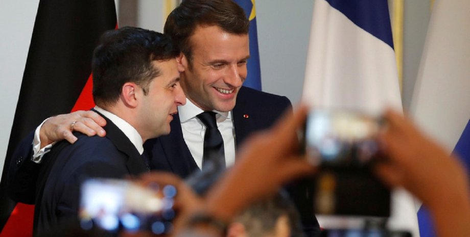 зеленский, макрон, встреча, париж, фото