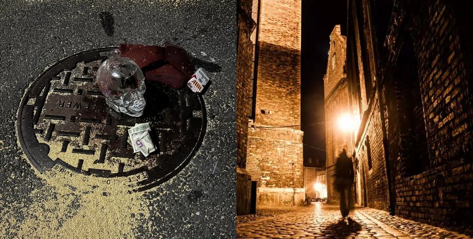 Алтарь, необычный тайник, тайник с подношениями, выпивка, алкоголь, деньги, оставили на улице, вещи на улице, разбросали по городу