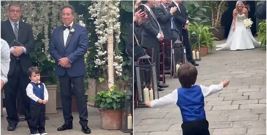 Малюк спочатку не впізнав наречену: потім несподівано зрозумів, що це його мама