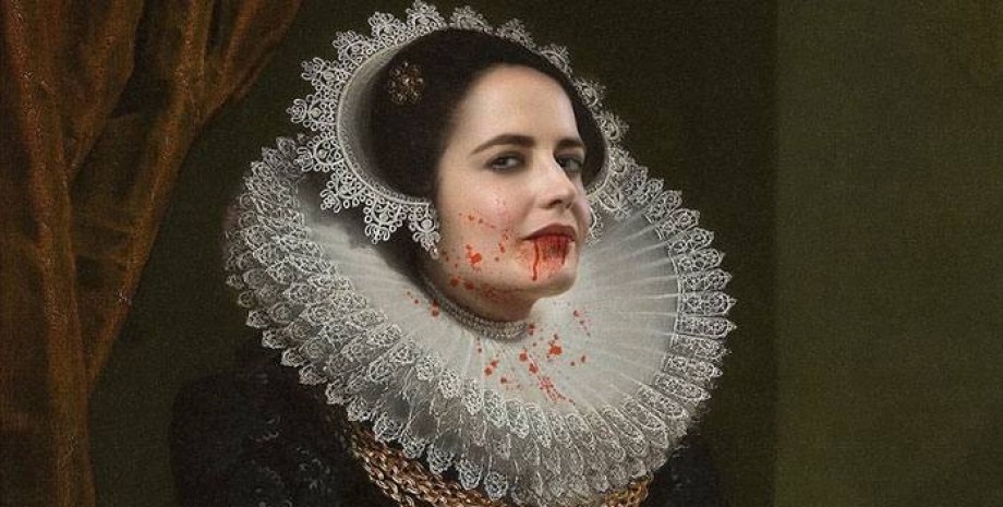 Ева Грин, актриса, портрет, эпоха Возрождения