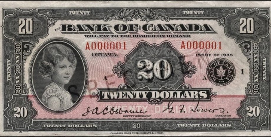 Банкнота с восьмилетней королевой, королева банкнота,