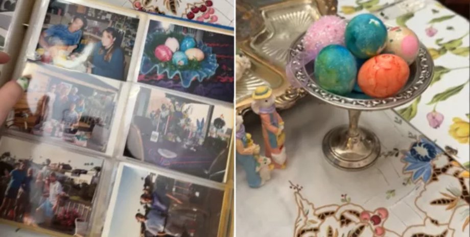 Великодні яйця, жінка показала великодні яйця, пролежали 35 років, соцмережі, TikTok, сюрприз із 90-х, вірусне відео, висохлі яйця, сімейний альбом