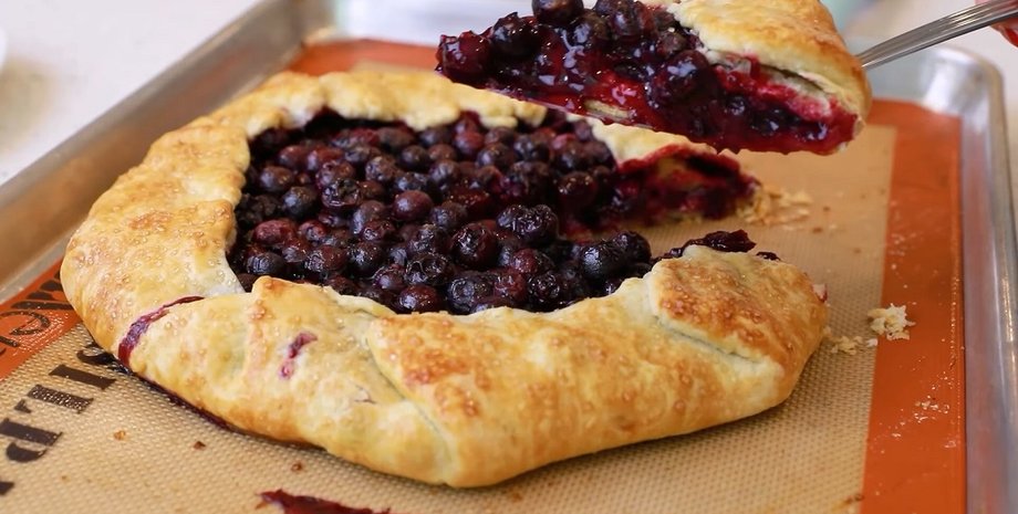 Черничная галета, галета, галета с черникой и лимоном, выпечка