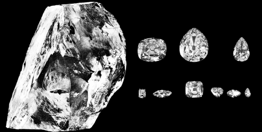 діамант, найбільший діамант, вага діаманта, вага найбільшого діаманта, необроблений діамант, королівський діамант, король, карат, розмір діаманта, метеорит, діамант з метеорита, коштовні камені