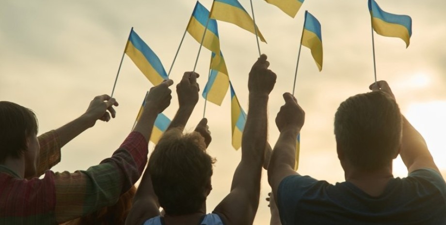 Украинцы, флаг, граждане Украины, население