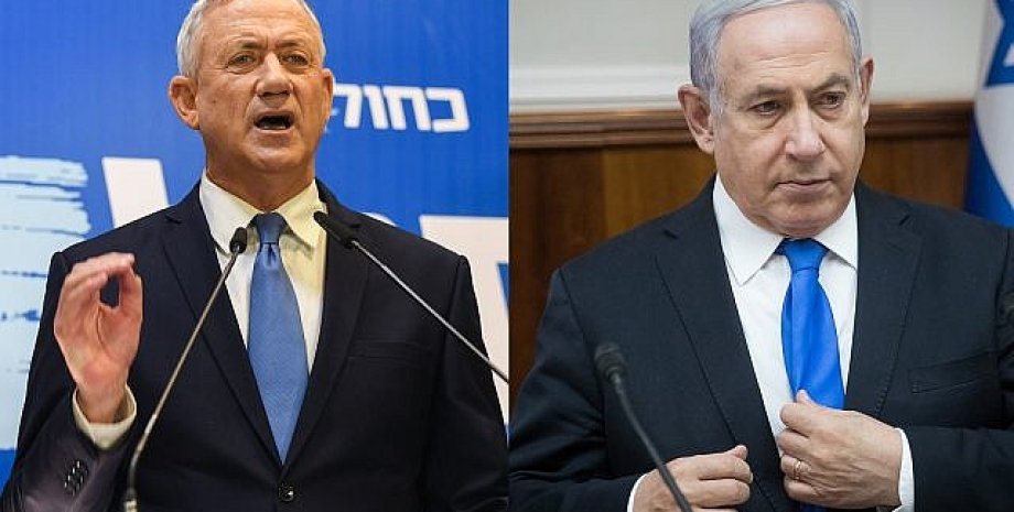 Бенни Ганц и Биньямин Нетаньяху / Коллаж: timesofisrael.com